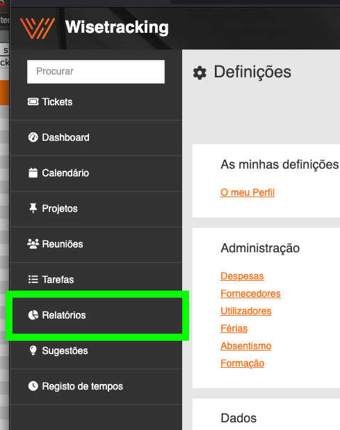 Nova Posição no Menu Principal